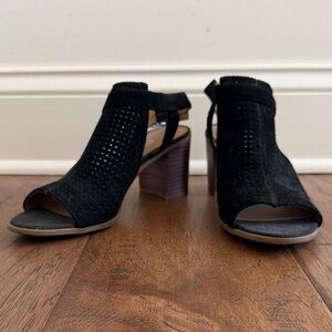 Franco Sarto Black Harlet 2 Peep-Toe Heels